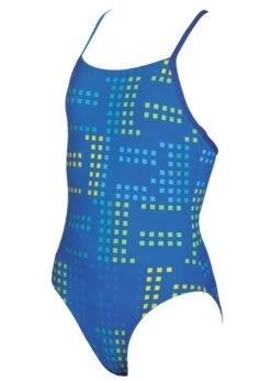 Arena Neon Junior Girls Swimsuit - Blue / Turquoise