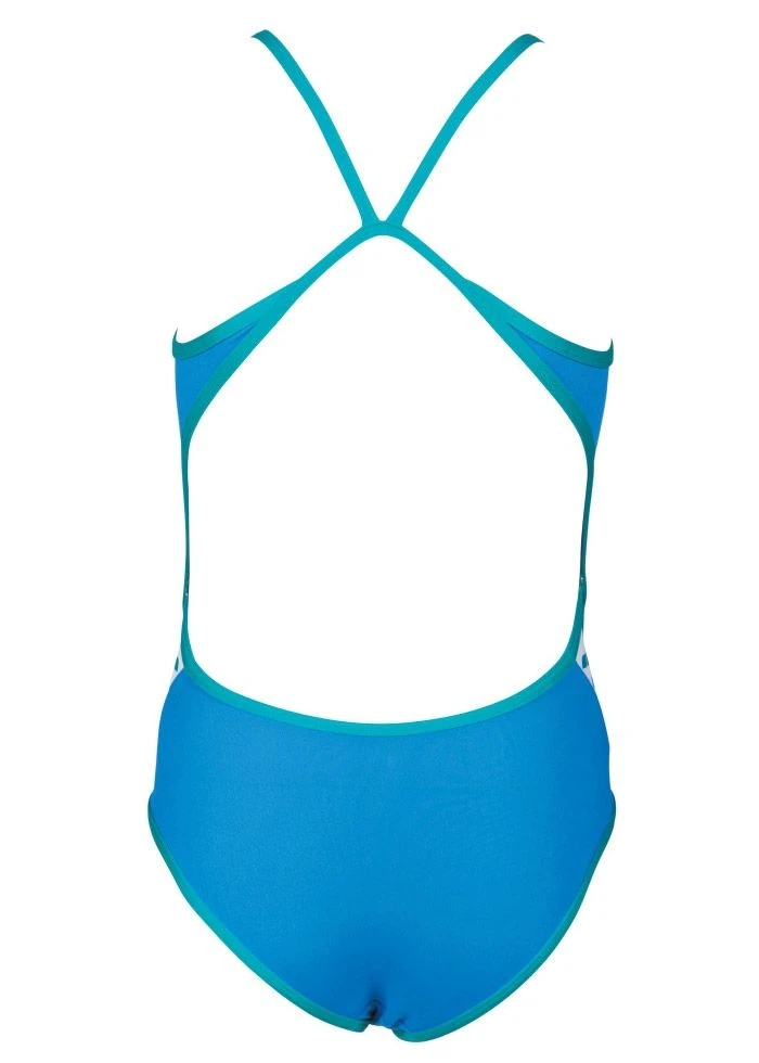 Arena Girls Team Stripe Swimsuit Blue/Green 4 Arena Girls Team Stripe Swimsuit Blue/Green - Image 2