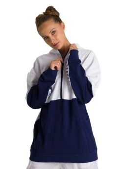 Arena Team 1/2 Zip Hooded Sweater - Navy Blue/ White 9 Arena Team 1/2 Zip Hooded Sweater - Navy Blue/ White -Swim Equipment Shop 003248 107 1