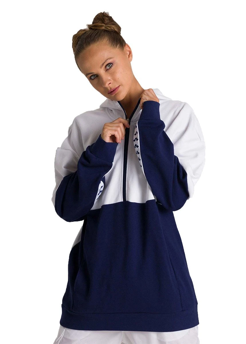 Arena Team 1/2 Zip Hooded Sweater - Navy Blue/ White 5 Arena Team 1/2 Zip Hooded Sweater - Navy Blue/ White - Image 3