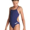 Arena Girl's Team Challenge Back Solid Swimsuit - Navy/White 1 Arena Girl's Team Challenge Back Solid Swimsuit - Navy/White -Swim Equipment Shop 004765 750 1