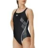 Arena Women's Graphic Pro Back Swimsuit - Black/ Freak Rose