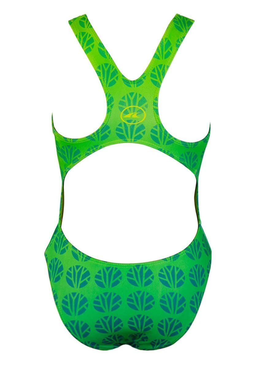 Akron Girl's Element Earth Swimsuit - Green 4 Akron Girl's Element Earth Swimsuit - Green - Image 2