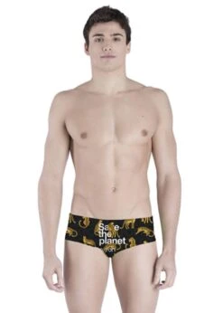 Akron Save The Leopard 14cm Trainer Swim Trunk - Black / Yellow