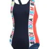 Adidas Girl's Individualism Swimsuit - Navy/Red