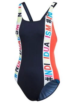 Adidas Girl's Individualism Swimsuit - Navy/Red
