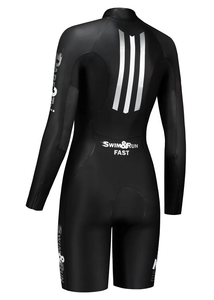 Dare2Tri Womens SwimRun FAST Wetsuit - Black / Silver 4 Dare2Tri Womens SwimRun FAST Wetsuit - Black / Silver - Image 2