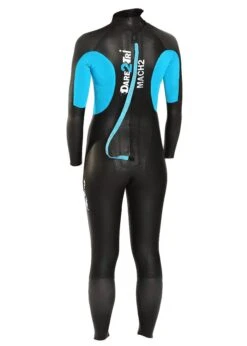 Dare2Tri Mens MACH2 Wetsuit - Black / Blue -Swim Equipment Shop 20013 back model 1