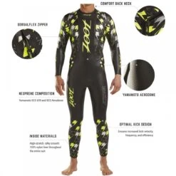 Zoot Men's Bolt Tri Wetsuit - Yellow / Silver -Swim Equipment Shop 3 m bolt features1