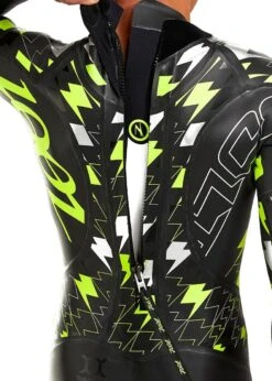Zoot Men's Bolt Tri Wetsuit - Yellow / Silver -Swim Equipment Shop 4 m bolt bk open close1