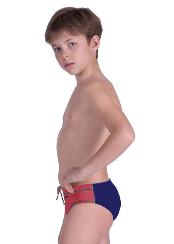 Akron Boy's Addison Evo Bicolour Brief - Red / Navy 3 Akron Boy's Addison Evo Bicolour Brief - Red / Navy