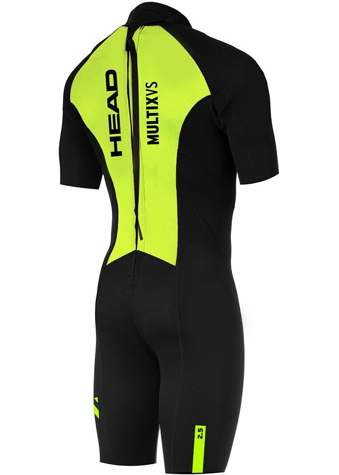 HEAD Men's MultiSport Shorty Wetsuit - Black/ Lime 4 HEAD Men's MultiSport Shorty Wetsuit - Black/ Lime - Image 2