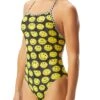 The Finals Funnies Girl's Smiley Swimsuit - Yellow -Swim Equipment Shop 7944 10