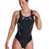 Speedo Placement Digital Recordbreaker Swimsuit - Black/ Fluo Yellow/ Ultraviolet -Swim Equipment Shop 8 09015h042 x4