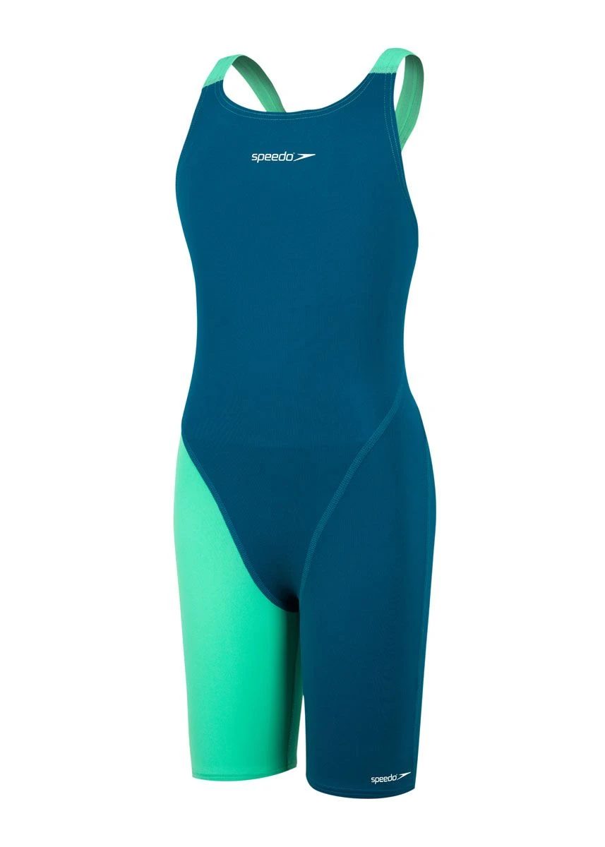 Speedo Girl's Fastskin Junior Endurance+ Kneesuit - Nordic Teal / Green Glow 3 Speedo Girl's Fastskin Junior Endurance+ Kneesuit - Nordic Teal / Green Glow