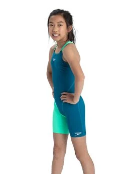 Speedo Girl's Fastskin Junior Endurance+ Kneesuit - Nordic Teal / Green Glow 9 Speedo Girl's Fastskin Junior Endurance+ Kneesuit - Nordic Teal / Green Glow -Swim Equipment Shop 8 09732d884 23 1
