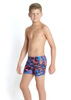 Speedo Boys Allover Aqua Shorts Blue/Red -Swim Equipment Shop 8 33162b043 c web