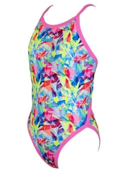 Turbo Girl's Broken Hearts Swimsuit - Pink