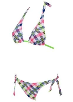 Arena Womens Checks Triangle Swim Bikini White / Multi-Coloured -Swim Equipment Shop 87060 16 checks triangle 2