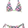 Arena Womens Checks Triangle Swim Bikini White / Multi-Coloured -Swim Equipment Shop 87060 16 checks triangle front 2