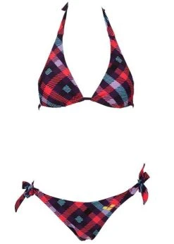 Arena Womens Checks Triangle Swim Bikini Purple/Plum