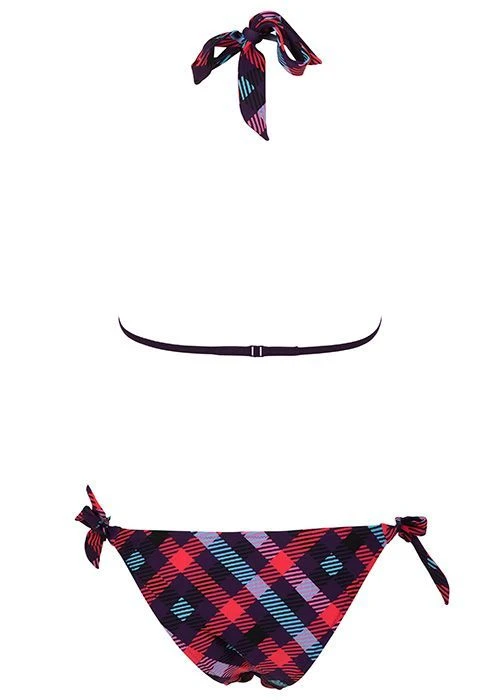 Arena Womens Checks Triangle Swim Bikini Purple/Plum 4 Arena Womens Checks Triangle Swim Bikini Purple/Plum - Image 2