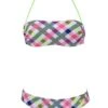 Arena Womens Checks Bandeau Swim Bikini White/Multi-coloured -Swim Equipment Shop 87061 16 checks bandeau front 2