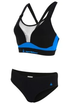 Aquasphere Girls Kuma Swim Bikini - Black / Blue