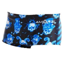 AMANZI Boy's Skulduggery Trunks - Black / Blue -Swim Equipment Shop am17181 skulduggery 3