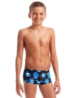 AMANZI Boy's Skulduggery Trunks - Black / Blue -Swim Equipment Shop am17181 skulduggery 2