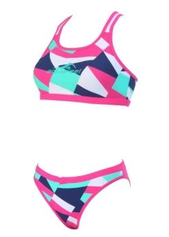 Aquafeel Girls Digital Slash Mini-Cross Back Swim Bikini