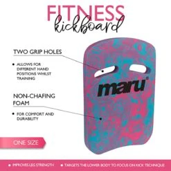 Maru Swirl Two Grip Kickboard - Blue / Pink -Swim Equipment Shop at7125 2