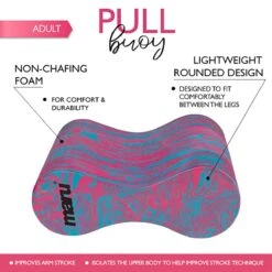 Maru Swirl Pull Buoy - Blue / Pink -Swim Equipment Shop at7127