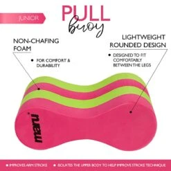 Maru Junior Pull Buoy - Pink / Lime -Swim Equipment Shop at7128