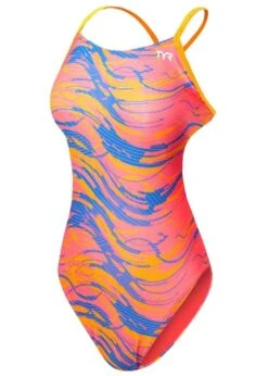 TYR Women's Wave Rider Cut Out Fit Swimsuit - Pink / Blue