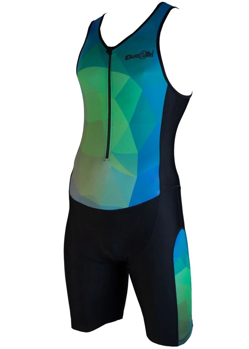 Dare2Tri Men's Ltd Funky Tri-suit - Black / Green 3 Dare2Tri Men's Ltd Funky Tri-suit - Black / Green
