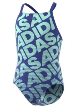 Adidas Girl's Pro Graphic Swimsuit- Active Blue