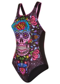 Maru Skulls N' Roses Pacer Vee Back Swimsuit