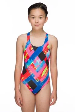 Maru Girls Woven Pacer Rave Back Swimsuit - Multi -Swim Equipment Shop gk6025 front