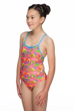 Maru Girls Happy Days Pacer Aero Back Swimsuit 14 Maru Girls Happy Days Pacer Aero Back Swimsuit -Swim Equipment Shop gk6029 side left