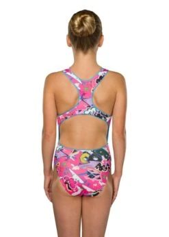 Maru Girls Scribble Swimsuit -Swim Equipment Shop gk7526 r wbg