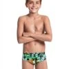 Jaked Boy's American Manga Briefs - Black -Swim Equipment Shop jcabu12003 010 2 1 1