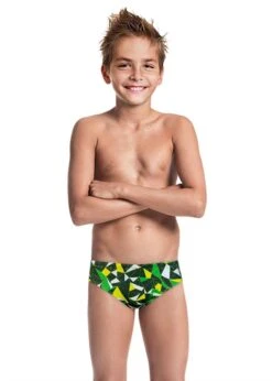 Jaked Boy's Diamonds Briefs - Military Green