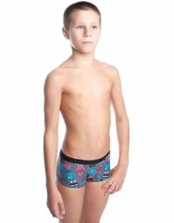 Mad Wave Boys Robots Trunks - Red / Black -Swim Equipment Shop m024403 2 j6w robots g 4