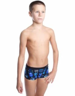 Mad Wave Boys Robots Trunks - Purple / Black 9 Mad Wave Boys Robots Trunks - Purple / Black -Swim Equipment Shop m024403 2 j7w robots g 5