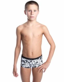 Mad Wave Boys Caribbean Swimming Trunks Black/White -Swim Equipment Shop m024404 2 j1w caribbean f