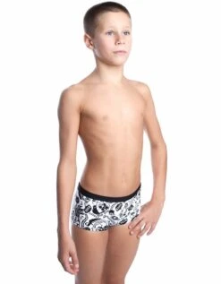 Mad Wave Boys Caribbean Swimming Trunks Black/White -Swim Equipment Shop m024404 2 j1w caribbean g