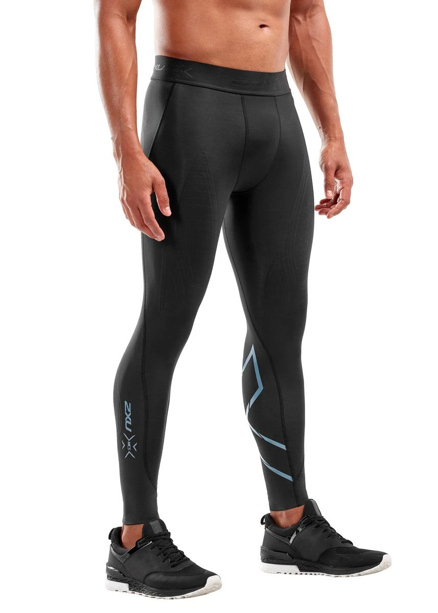 2XU Men's MCS X Training Competition Tights - Black/Denim 3 2XU Men's MCS X Training Competition Tights - Black/Denim