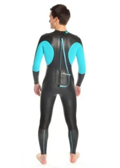 Dare2Tri Mens MACH2 Wetsuit - Black / Blue -Swim Equipment Shop mach2 back model men 1