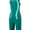 Maru Limited Edition Pulse Girls Performance Kneesuit - Green 1 Maru Limited Edition Pulse Girls Performance Kneesuit - Green -Swim Equipment Shop maru pulse green blue front 3